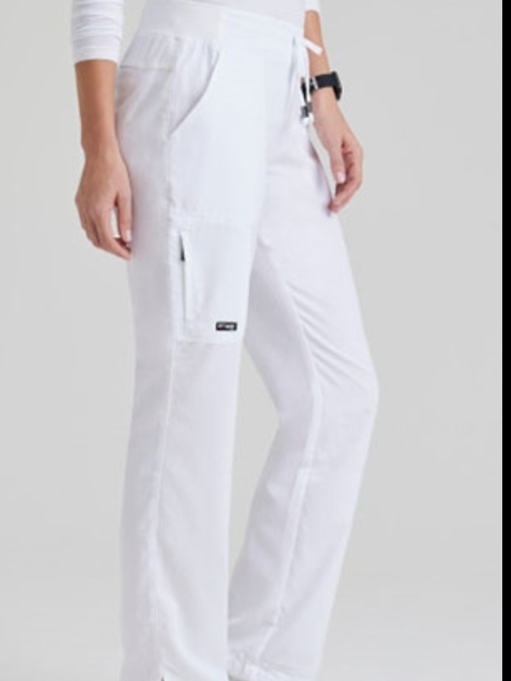 NWT Grey’s Anatomy Mia White Cargo Scrub Pants Medical Uniform Women's Sz M